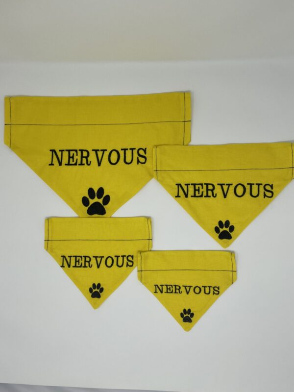 Nervous Dog Warning Bandana Jadens Gifts based Norfolk, Suffolk, Cambridgeshire and Essex