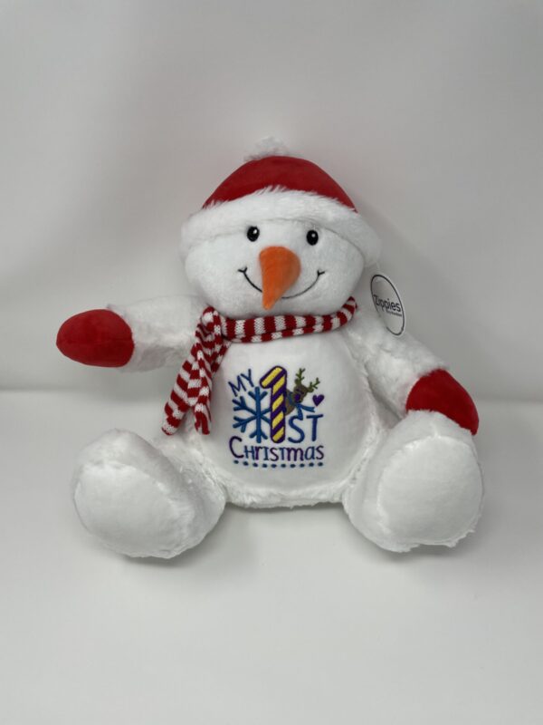 Embroidered christmas snowman Jadens Gifts based at Norfolk, Suffolk, Cambridgeshire and Essex