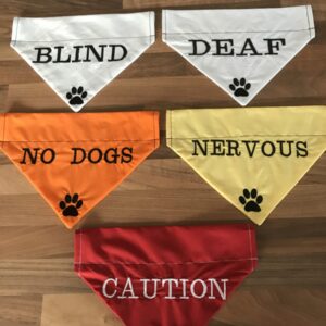 Warning dog bandanas