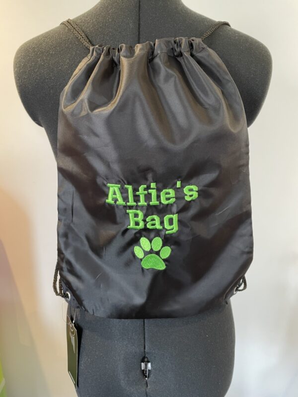 Personalised Dog Drawstring Bag Jadens Gifts based Norfolk, Suffolk, Cambridgeshire and Essex